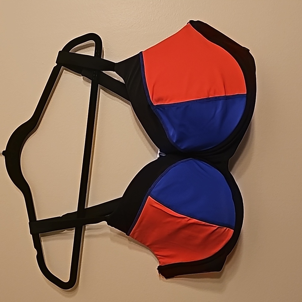 Pink Envelope Colorblock Underwire Full Coverage Bikini Top 2X